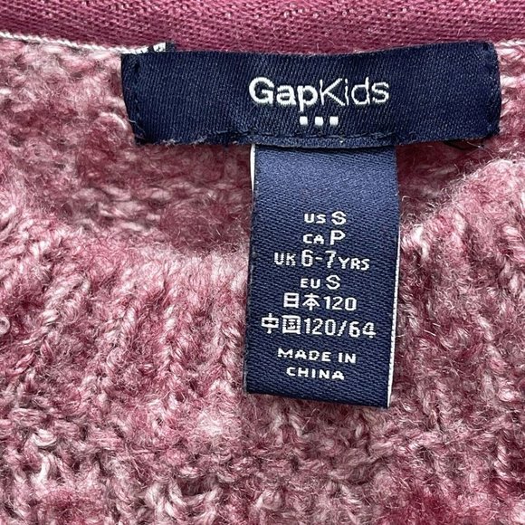 Gap Girls Pink Sweater Round Neck Acrylic Wool Pullover Jumper Size Small - Picture 3 of 4